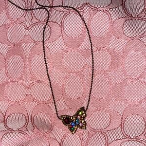 Elegant Multicolor Butterfly Pendant Necklace